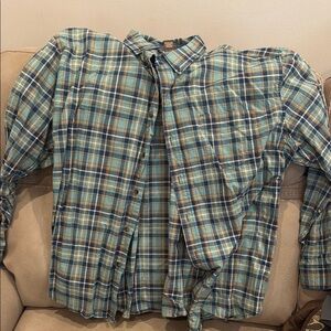 Casual Blue and Brown Button Down Shirt